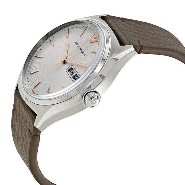 Shop Authentic Emporio Armani Dress Quartz White Dial Brown Leather Strap Watch For Men - AR1999 - Luxxuri