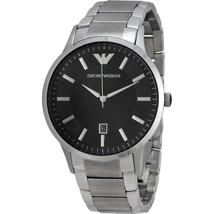 Shop Authentic Emporio Armani Sportivo Black Dial Silver Stainless Steel Watch For Men - AR2457 - Luxxuri
