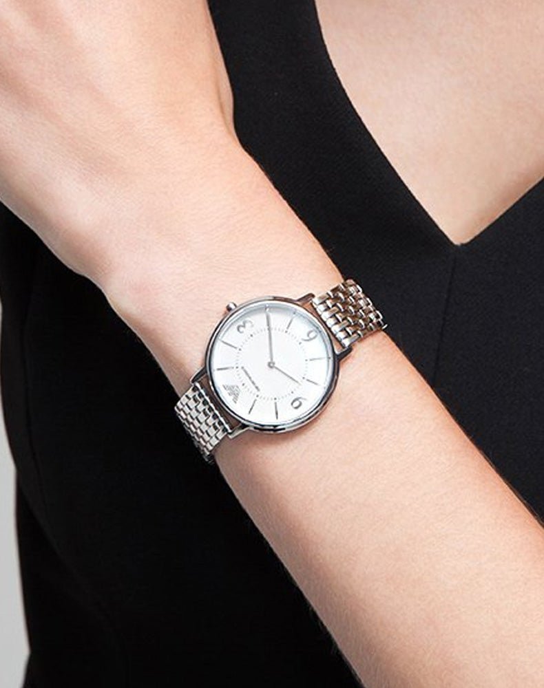 Shop Authentic Emporio Armani Kappa Mother of Pearl Dial Silver Steel Watch For Women - AR2507 - Luxxuri