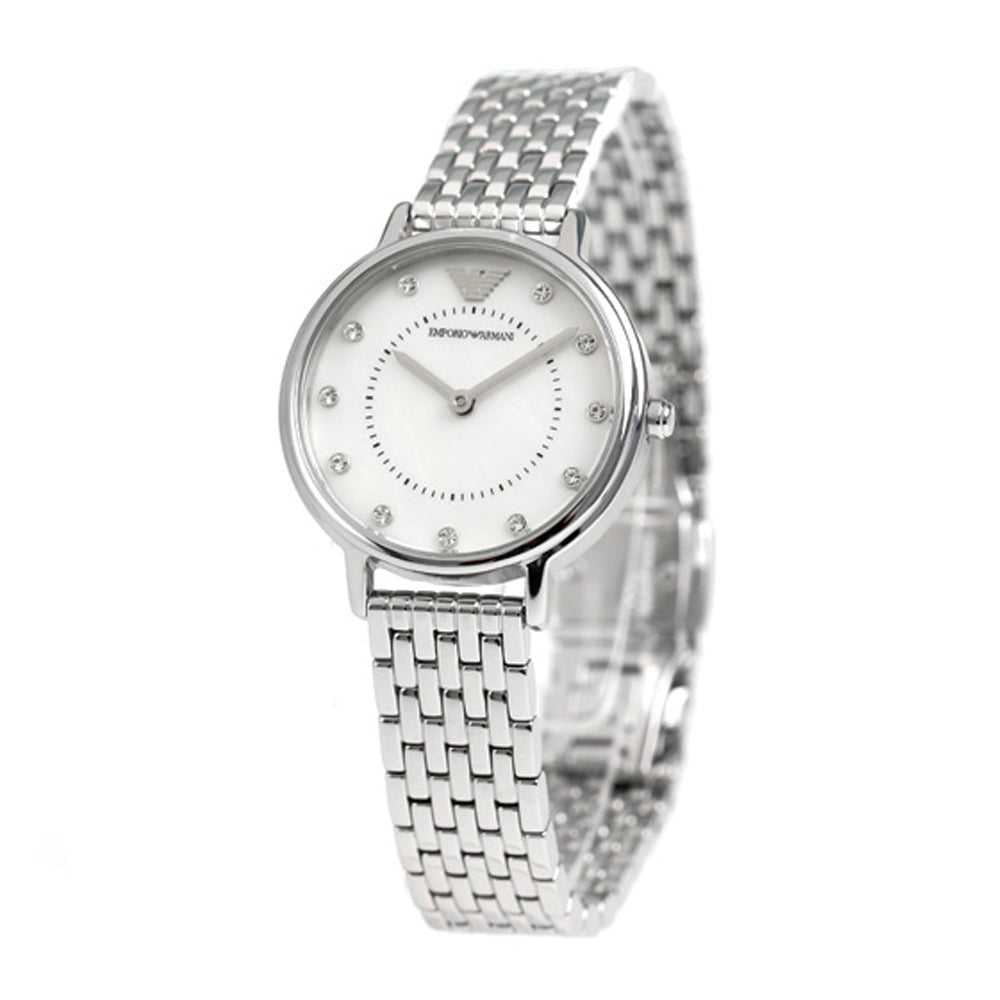 Shop Authentic Emporio Armani Kappa Mother of Pearl Dial Silver Mesh Bracelet Watch For Women - AR2511 - Luxxuri