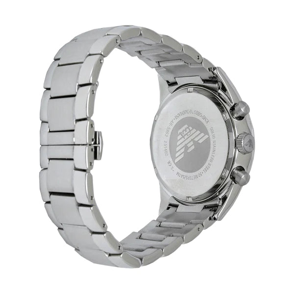 Shop Authentic Emporio Armani Sportivo Chronograph Silver Dial Silver Steel Strap Watch For Men - AR5963 - Luxxuri