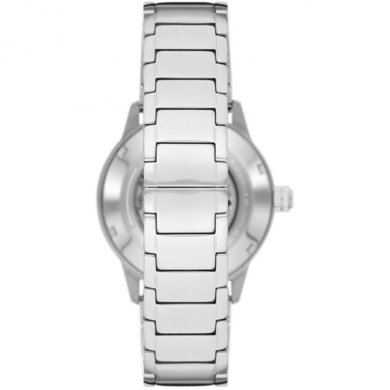Emporio Armani Meccanico Automatic Green Dial Silver Steel Strap Watch For Men - AR60053