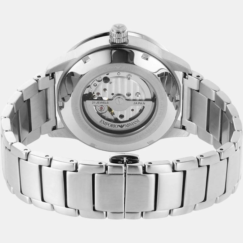 Emporio Armani Meccanico Automatic Green Dial Silver Steel Strap Watch For Men - AR60053