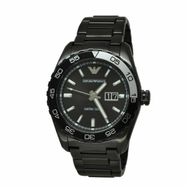 Shop Authentic Emporio Armani Sportivo Quartz Black Dial Black Steel Strap Watch For Men - AR6049 - Luxxuri