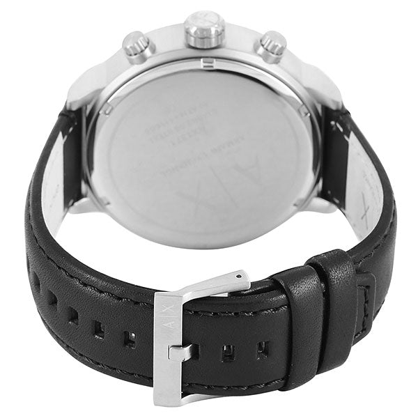 Shop Authentic Emporio Armani Sportivo Chronograph Silver Dial Black Leather Strap Watch For Men - AR6054 - Luxxuri
