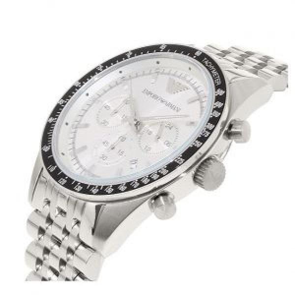 Shop Authentic Emporio Armani Sportivo Chronograph Silver Dial Silver Steel Strap Watch For Men - AR6073 - Luxxuri