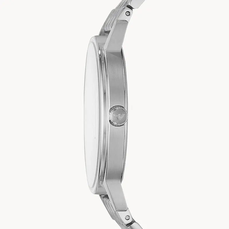 Shop Authentic Emporio Armani Kappa Quartz White Dial Silver Steel Strap Watch For Men - AR80014 - Luxxuri