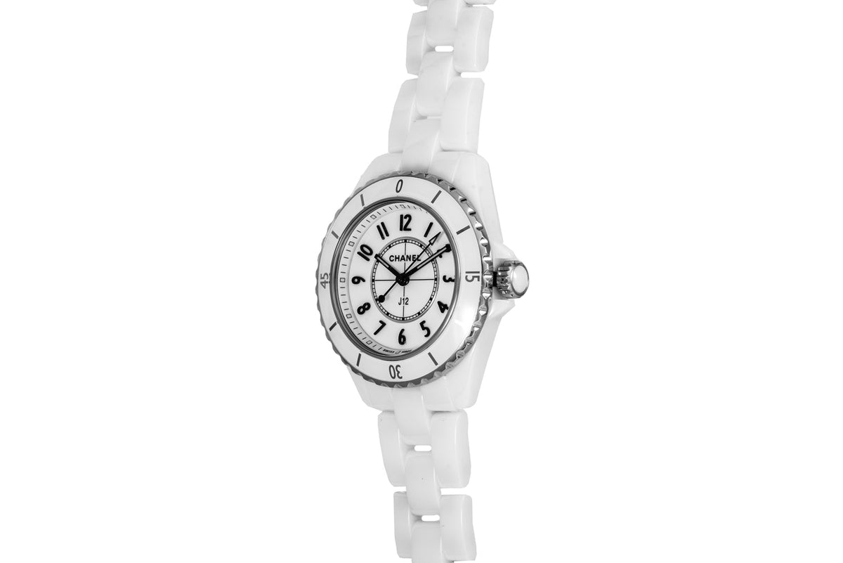 Shop Authentic Chanel J12 Quartz White Dial White Steel Strap Watch for Women - J12 H5698 - Luxxuri