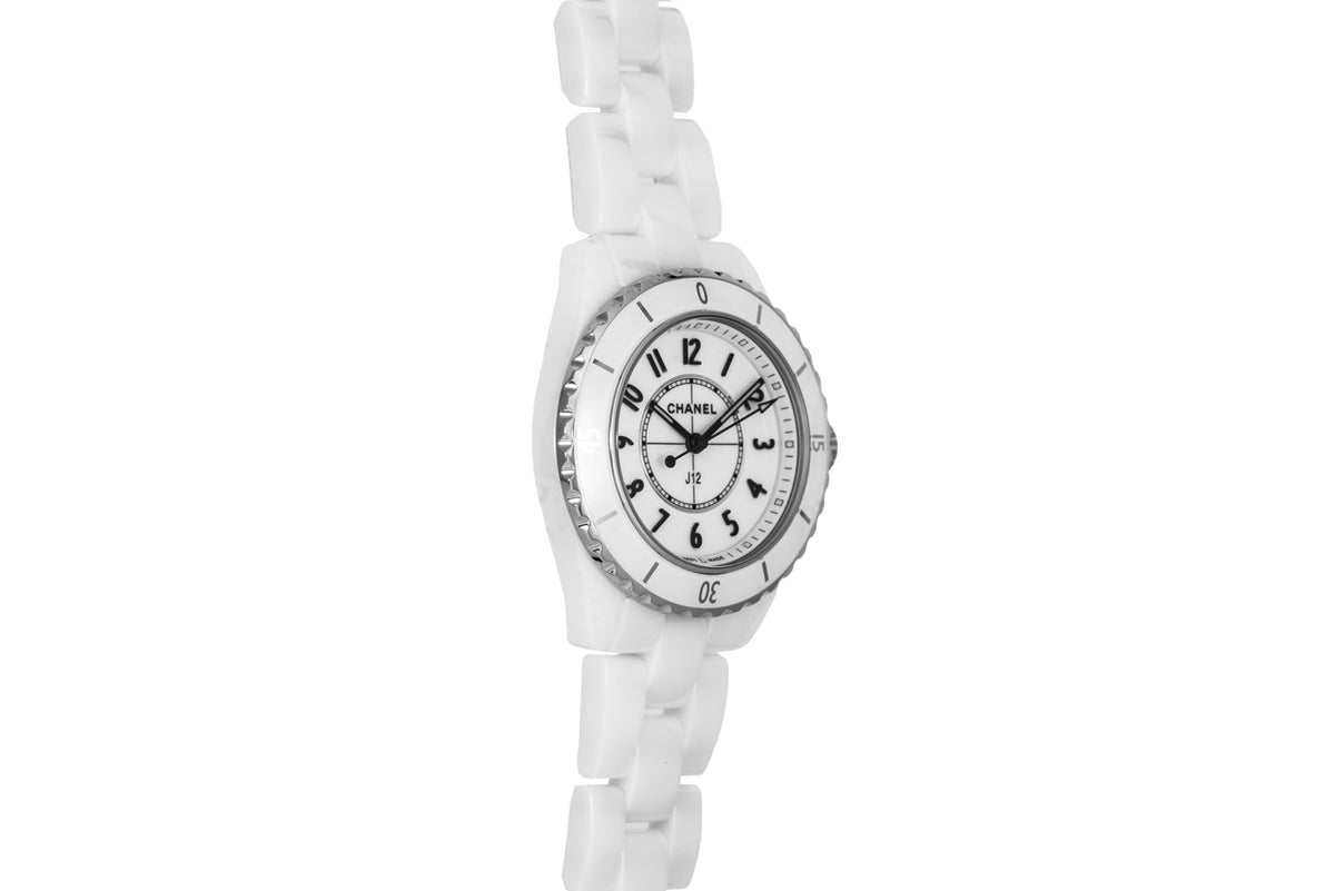Shop Authentic Chanel J12 Quartz White Dial White Steel Strap Watch for Women - J12 H5698 - Luxxuri