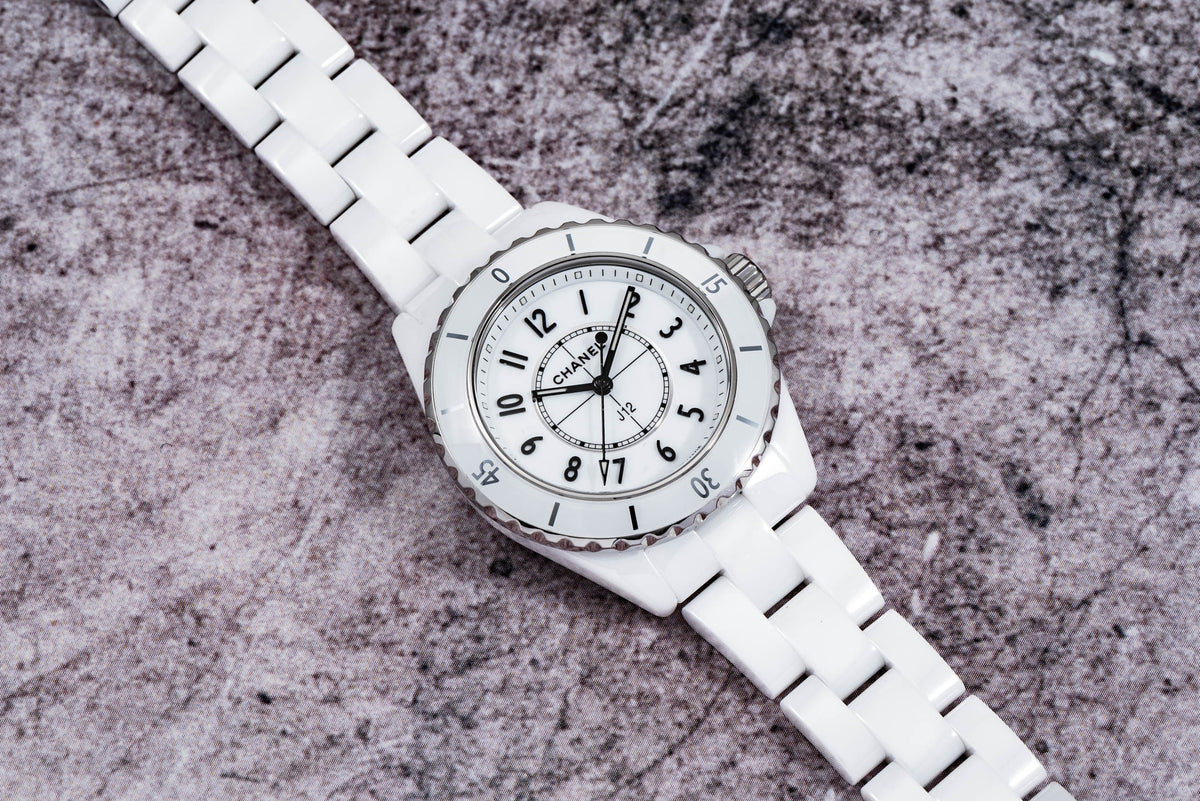 Shop Authentic Chanel J12 Quartz White Dial White Steel Strap Watch for Women - J12 H5698 - Luxxuri