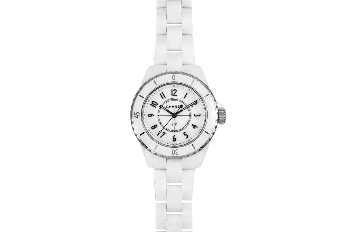 Shop Authentic Chanel J12 Quartz White Dial White Steel Strap Watch for Women - J12 H5698 - Luxxuri