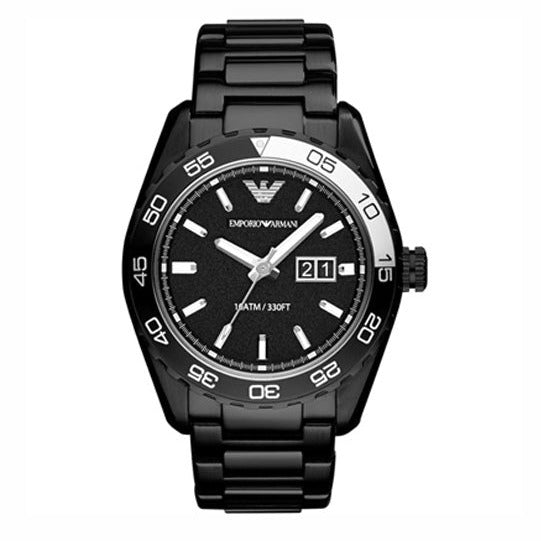 Shop Authentic Emporio Armani Sportivo Quartz Black Dial Black Steel Strap Watch For Men - AR6049 - Luxxuri