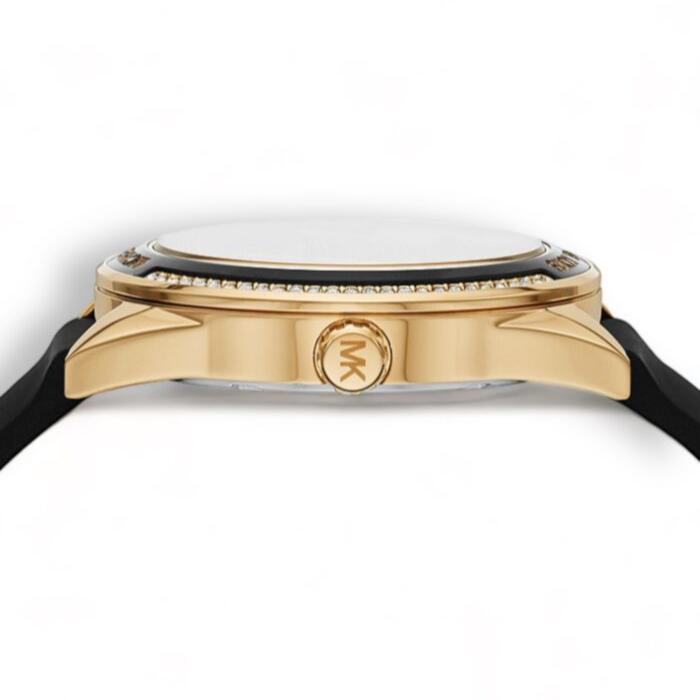 Shop Authentic Michael Kors Quartz Black Dial Black Silicone Strap Watch For Women - MK6944 - Luxxuri