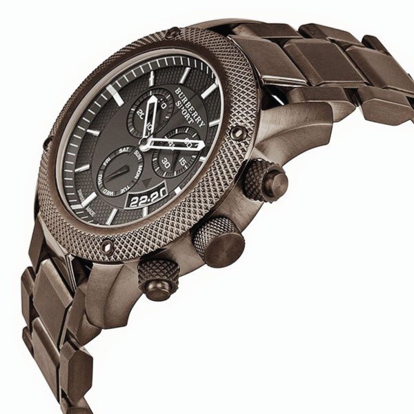 Shop Authentic Burberry Chrono Sport Brown Dial Brown Steel Strap Watch for Men - BU7716 - Luxxuri