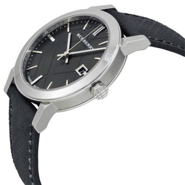 Shop Authentic Burberry The City Grey Dial Black Leather Strap Watch for Men - BU9030 - Luxxuri