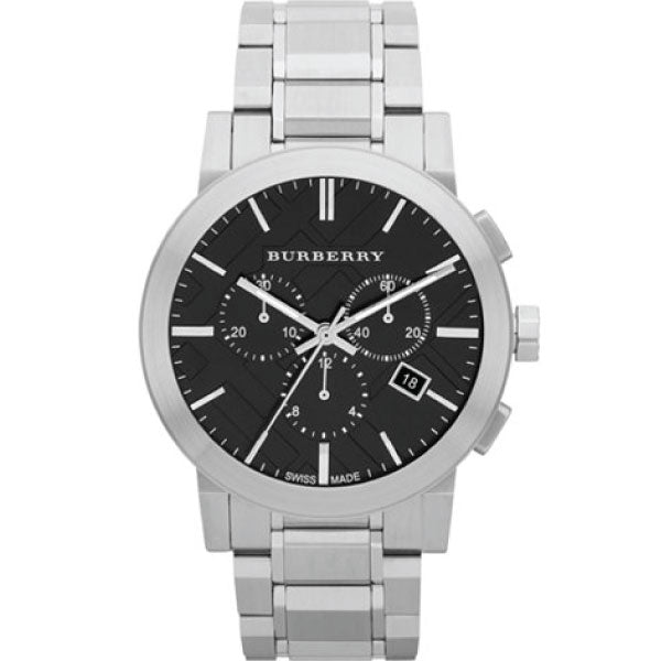 Shop Authentic Burberry The City Black Dial Silver Steel Strap Watch for Men - BU9351 - Luxxuri