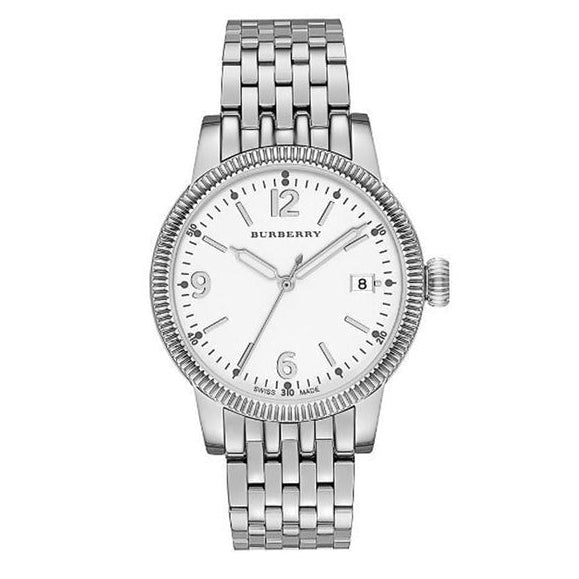 Shop Authentic Burberry Analog White Dial Silver Steel Strap Watch for Women - BU7838 - Luxxuri
