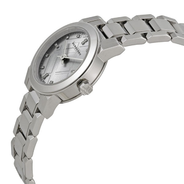 Shop Authentic Burberry The City Silver Diamonds Dial Silver Steel Strap Watch for Women - BU9230 - Luxxuri