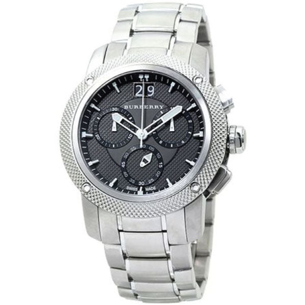 Shop Authentic Burberry Utilitarian Chronograph Black Dial Silver Steel Strap Watch For Men - BU9800 - Luxxuri