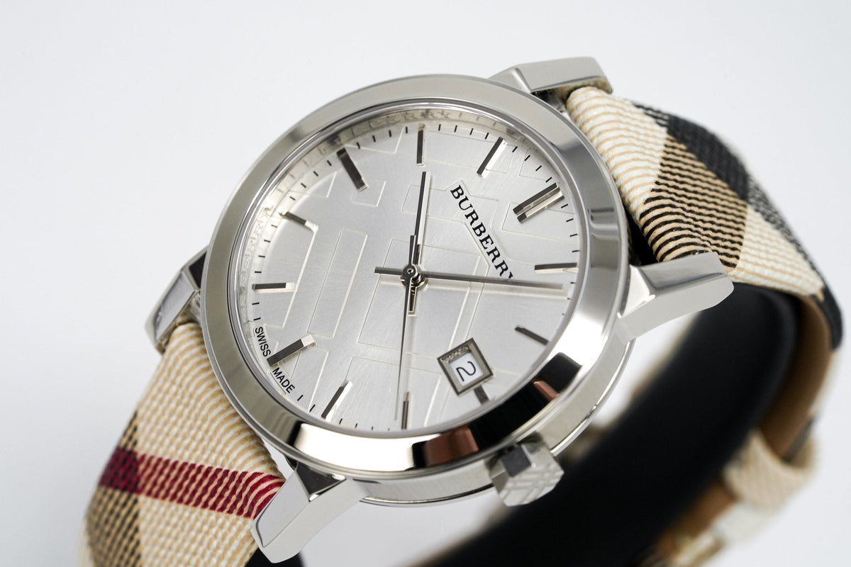 Shop Authentic Burberry The City White Dial Brown Leather Strap Watch for Women - BU9113 - Luxxuri