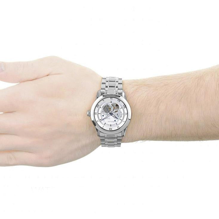 Shop Authentic Bulova BVA Series Dual Aperture Silver Dial Silver Steel Strap Watch for Men - 96A118 - Luxxuri