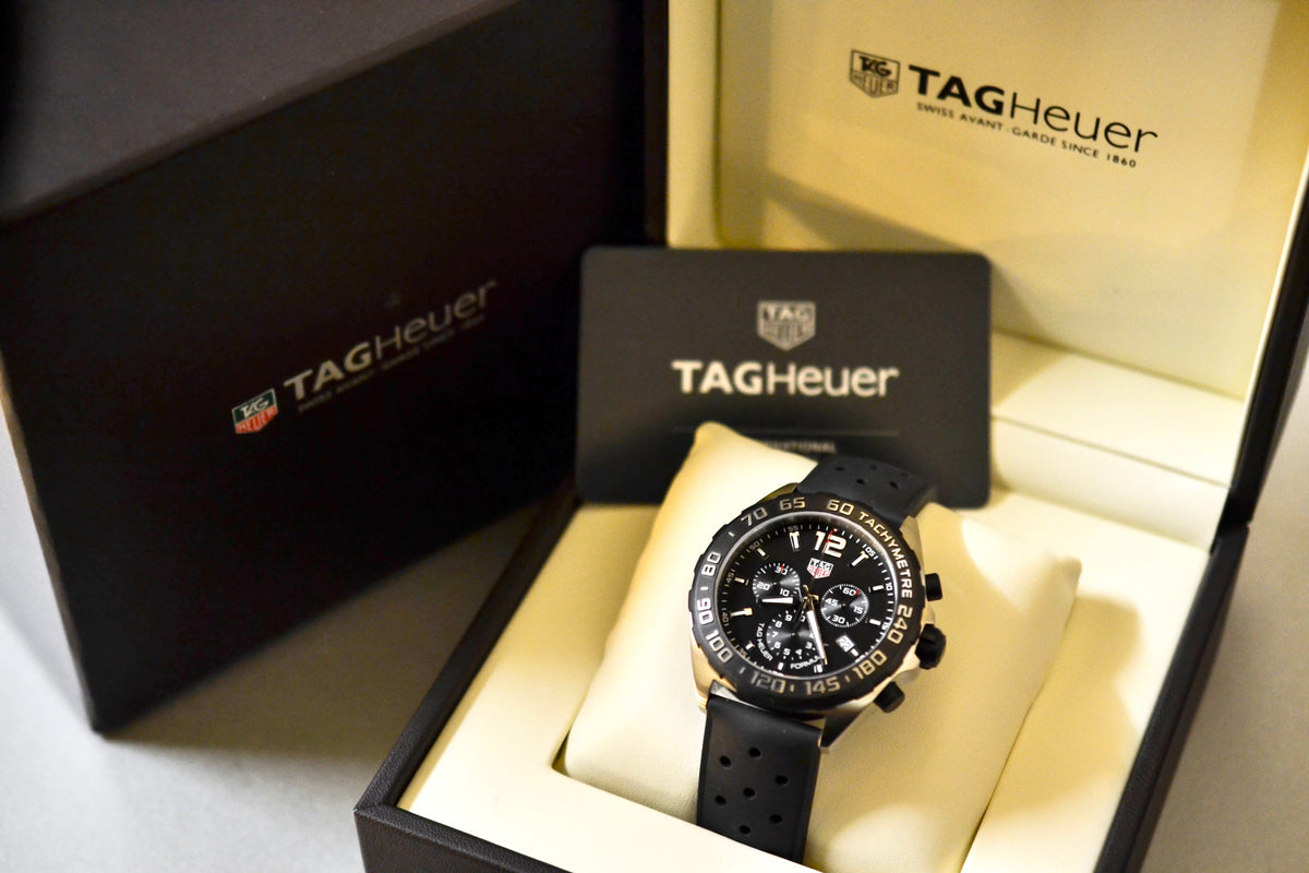 Shop Authentic Tag Heuer Formula 1 Black Dial Black Leather Strap Watch for Men - CAZ1010.FT8024 - Luxxuri