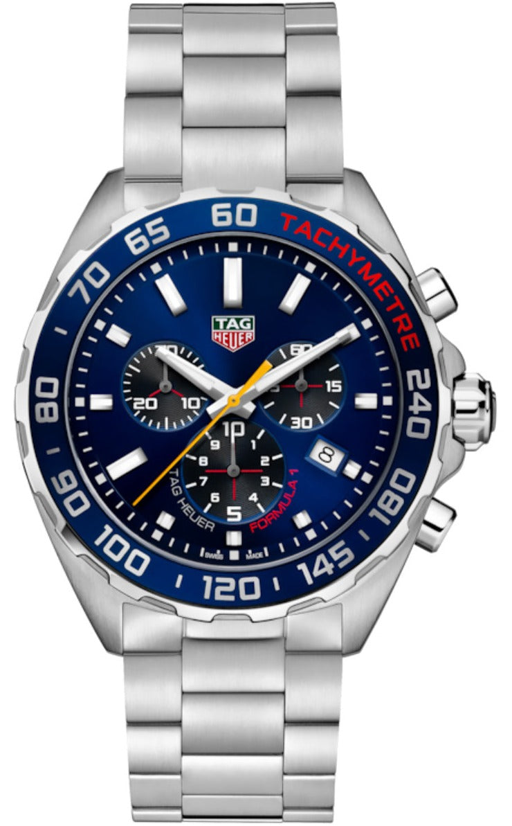 Shop Authentic Tag Heuer Formula 1 Red Bull Racing Chronograph Blue Dial Silver Steel Strap Watch for Men - CAZ101AK.BA0842 - Luxxuri