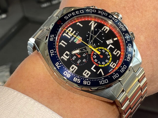 Shop Authentic Tag Heuer Formula 1 x Red Bull Racing Chronograph Blue Dial Silver Steel Strap Watch for Men - CAZ101AL.BA0842 - Luxxuri