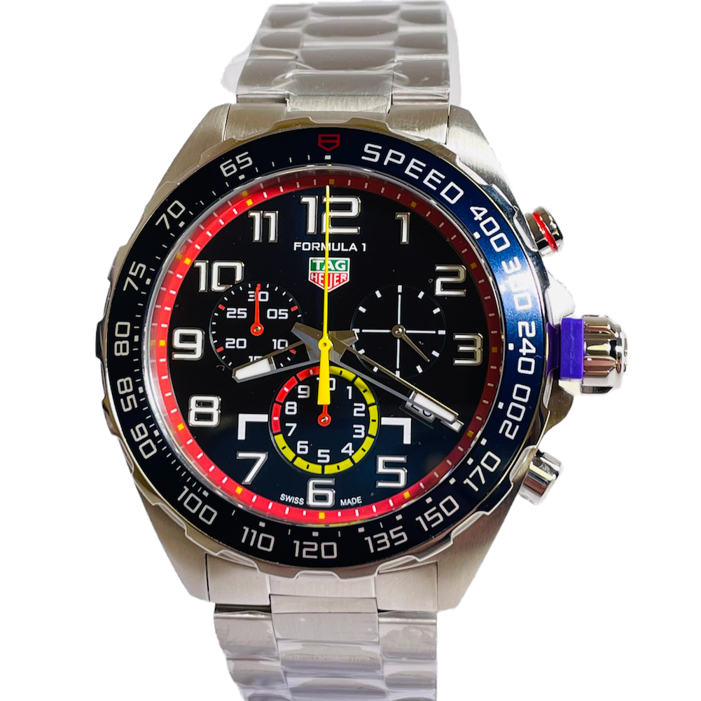 Shop Authentic Tag Heuer Formula 1 x Red Bull Racing Chronograph Blue Dial Silver Steel Strap Watch for Men - CAZ101AL.BA0842 - Luxxuri