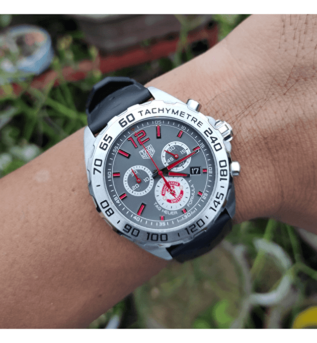Shop Authentic Tag Heuer Formula 1 Manchester United Special Edition Grey Dial Black Silicone Strap Watch for Men - CAZ101M.FT8024 - Luxxuri