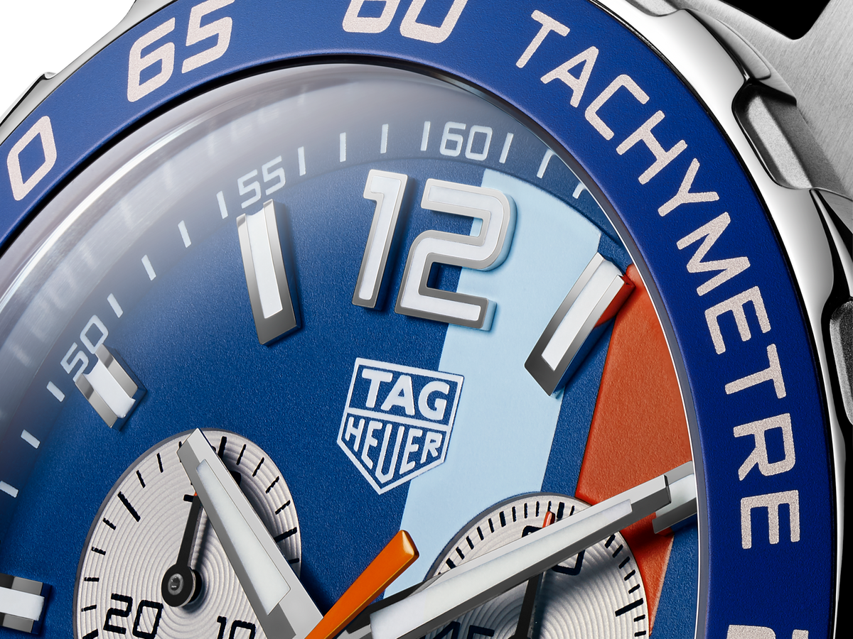 Shop Authentic Tag Heuer Formula 1 Gulf Edition Blue Dial Blue Leather Strap Watch for Men - CAZ101N.FC8243 - Luxxuri