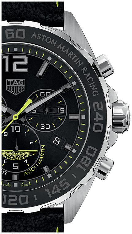 Shop Authentic Tag Heuer Formula 1 Aston Martin Black Dial Black Leather Strap Watch for Men - CAZ101P.FC8245 - Luxxuri