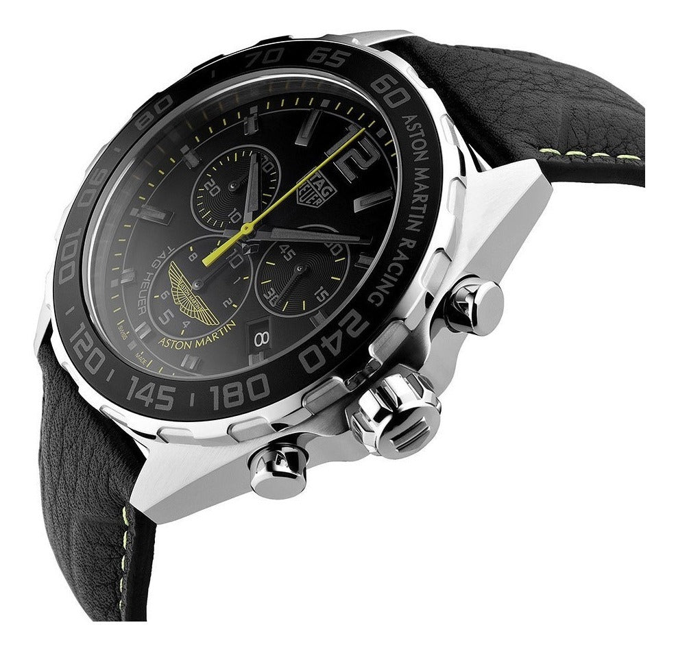 Shop Authentic Tag Heuer Formula 1 Aston Martin Black Dial Black Leather Strap Watch for Men - CAZ101P.FC8245 - Luxxuri