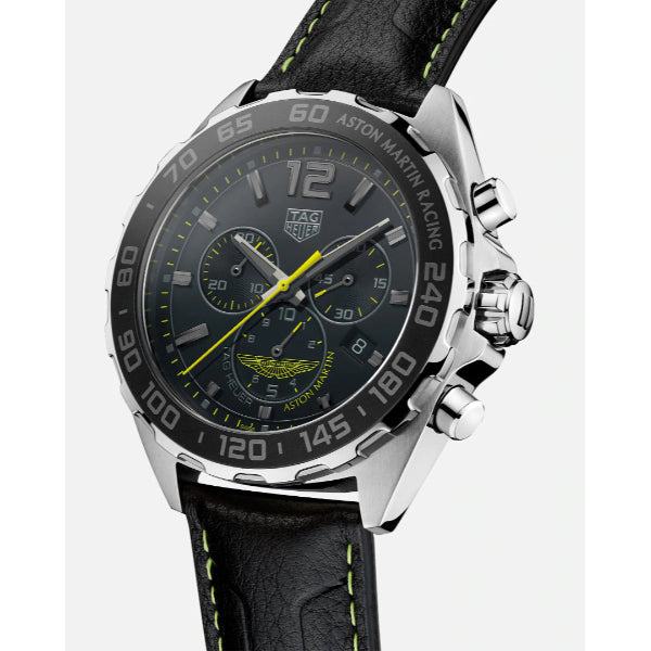 Shop Authentic Tag Heuer Formula 1 Aston Martin Black Dial Black Leather Strap Watch for Men - CAZ101P.FC8245 - Luxxuri