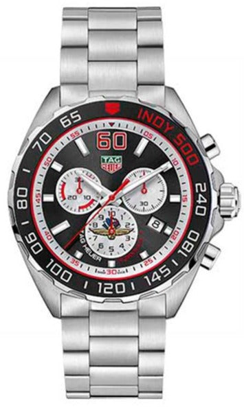 Shop Authentic Tag Heuer Formula 1 Indy 500 Special Edition Black Dial Silver Steel Strap Watch for Men - CAZ101V.BA0842 - Luxxuri
