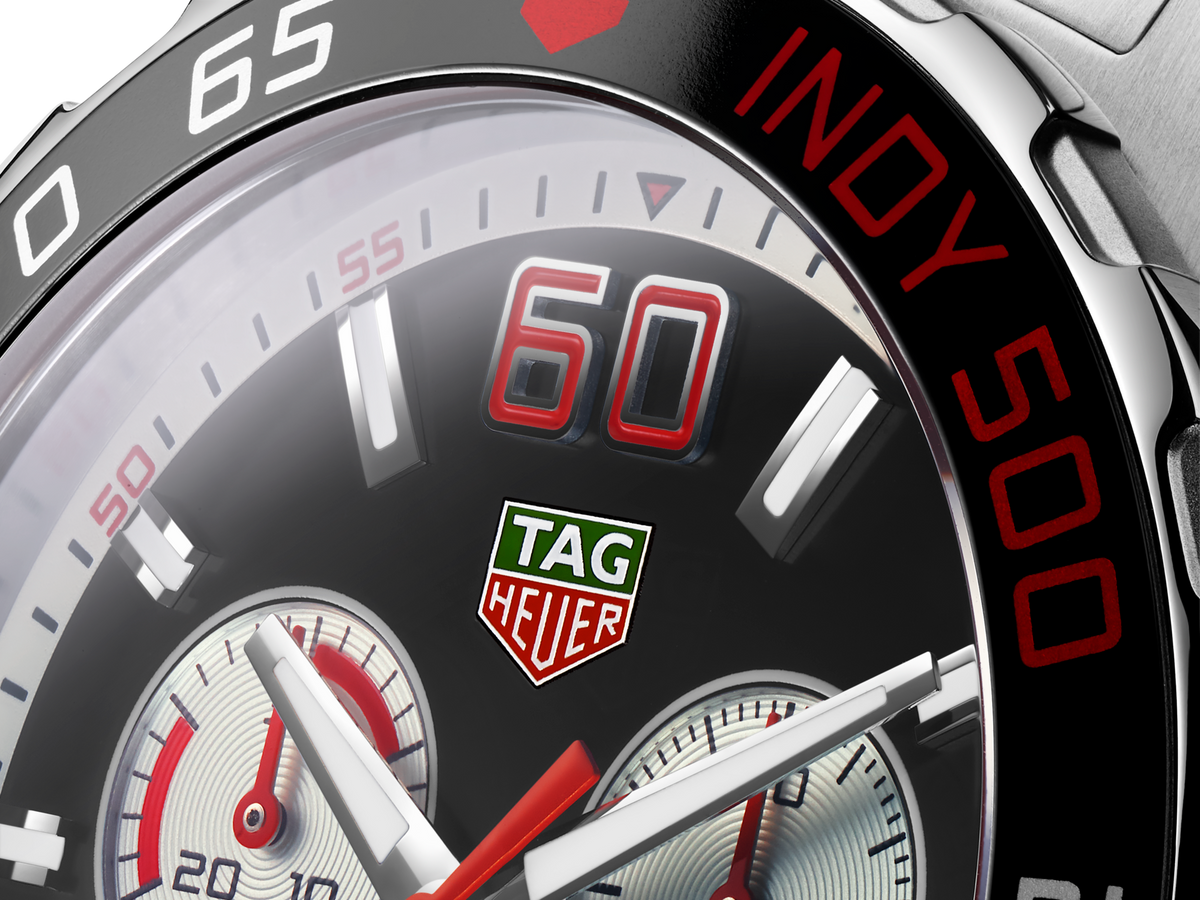 Shop Authentic Tag Heuer Formula 1 Indy 500 Special Edition Black Dial Silver Steel Strap Watch for Men - CAZ101V.BA0842 - Luxxuri