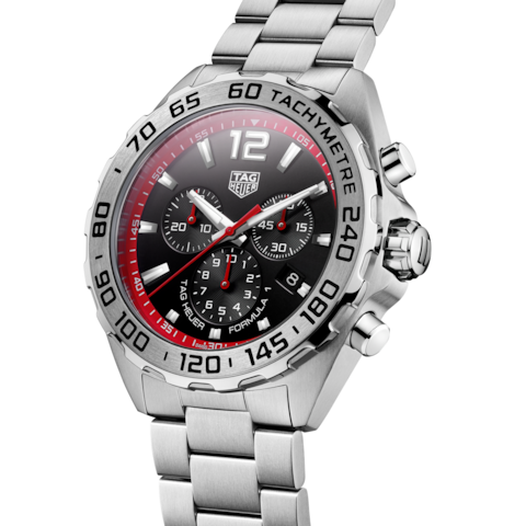 Shop Authentic Tag Heuer Formula 1 Chronograph Black Dial Silver Steel Strap Watch for Men - CAZ101Y.BA0842 - Luxxuri