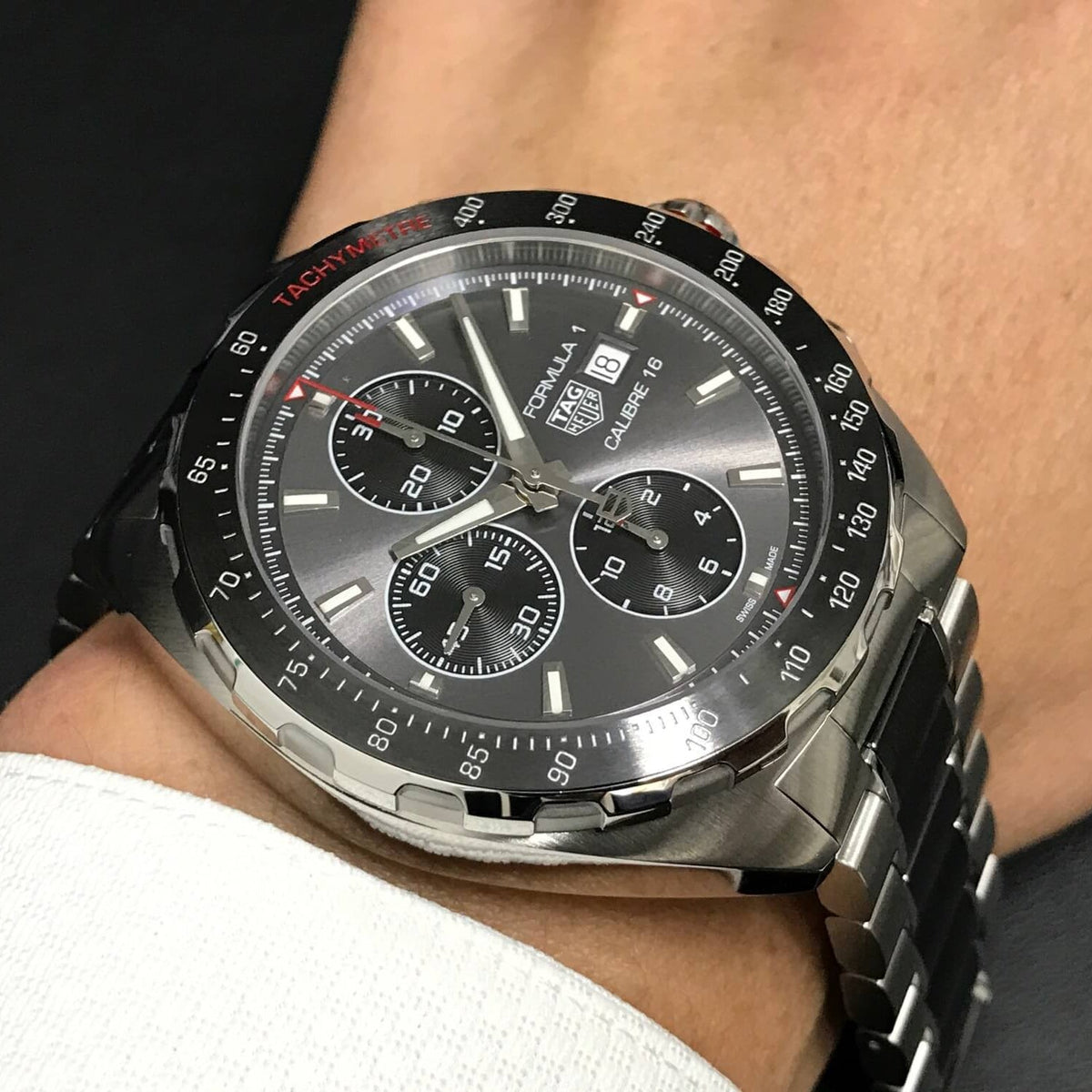 Shop Authentic Tag Heuer Formula 1 Automatic Chronograph Grey Dial Two Tone Strap Watch for Men - CAZ2012.BA0970 - Luxxuri