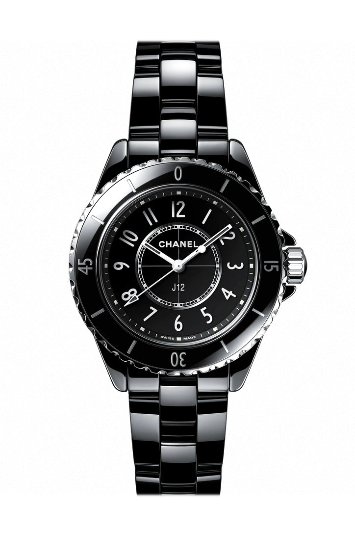 Shop Authentic Chanel J12 Quartz Black Dial Black Steel Strap Watch for Women - J12 H5695 - Luxxuri