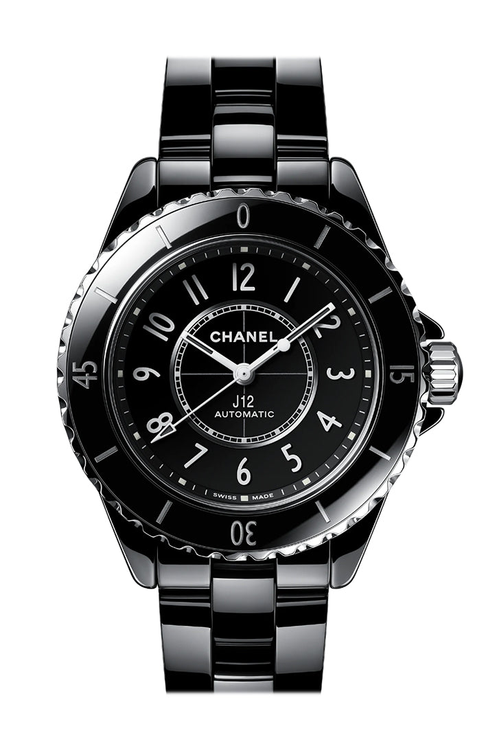 Shop Authentic Chanel J12 Quartz Ceramic Black Dial Black Steel Strap Watch for Women - J12 H0682 - Luxxuri