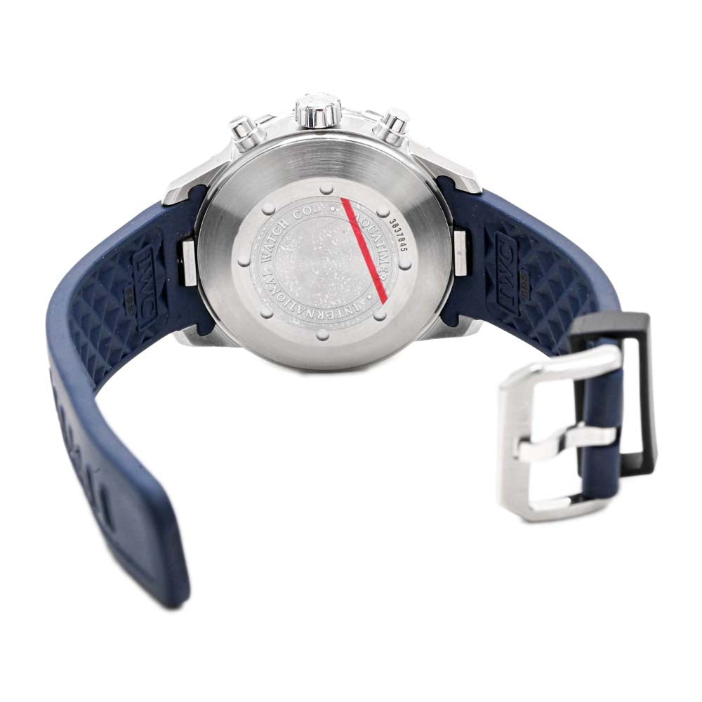 Shop Authentic IWC Aquatimer Chronograph Blue Dial Blue Rubber Strap Watch for Men - IW376711 - Luxxuri