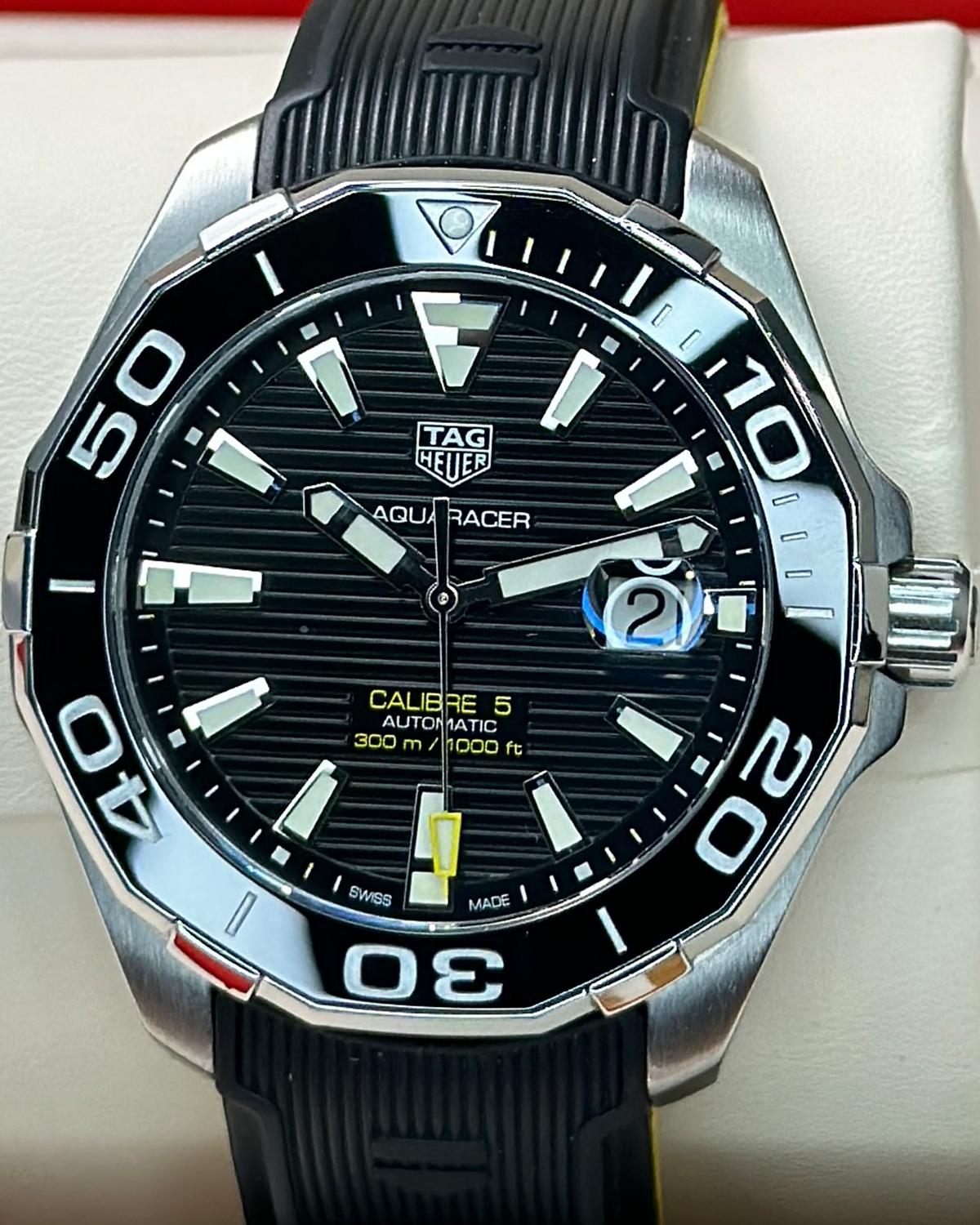 Shop Authentic Tag Heuer Aquaracer Black Dial Watch for Men - WAY201A.FT6142 - Luxxuri