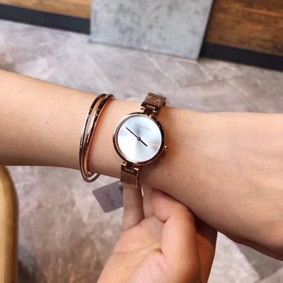 Shop Authentic Calvin Klein Authentic Mother of Pearl Dial Rose Gold Mesh Bracelet Watch for Women - K8G2362G - Luxxuri