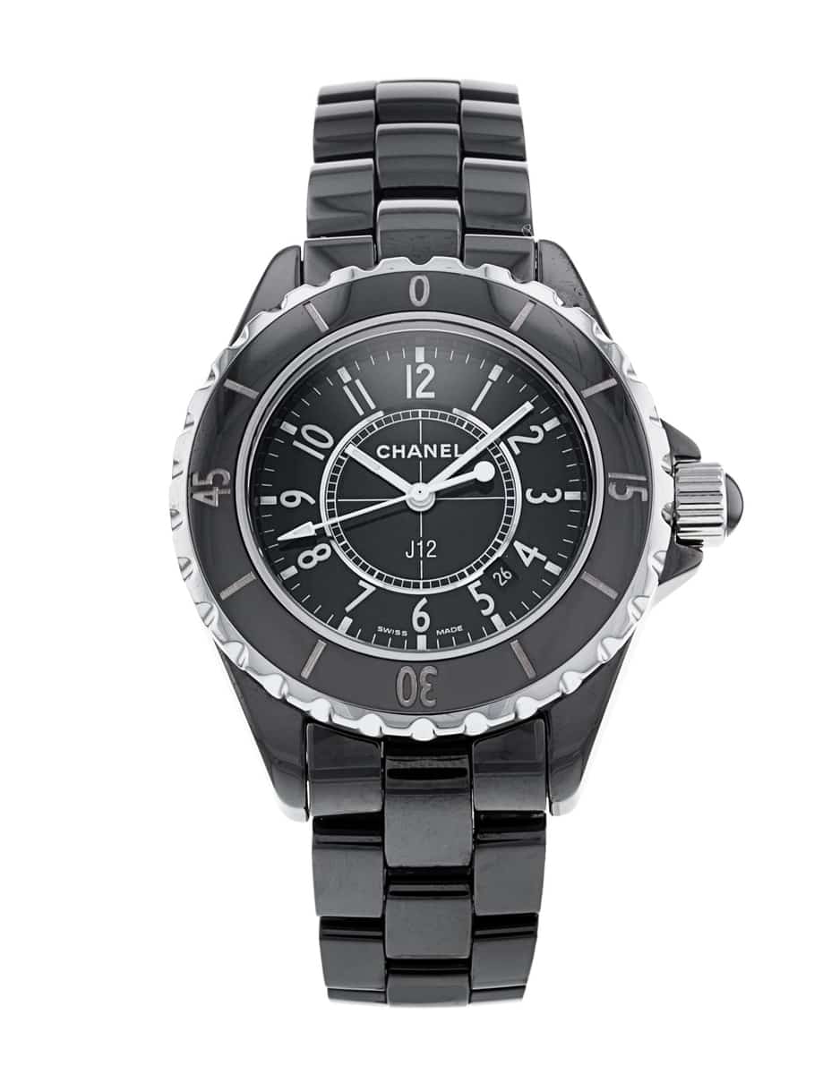 Shop Authentic Chanel J12 Quartz Ceramic Black Dial Black Steel Strap Watch for Women - J12 H0682 - Luxxuri