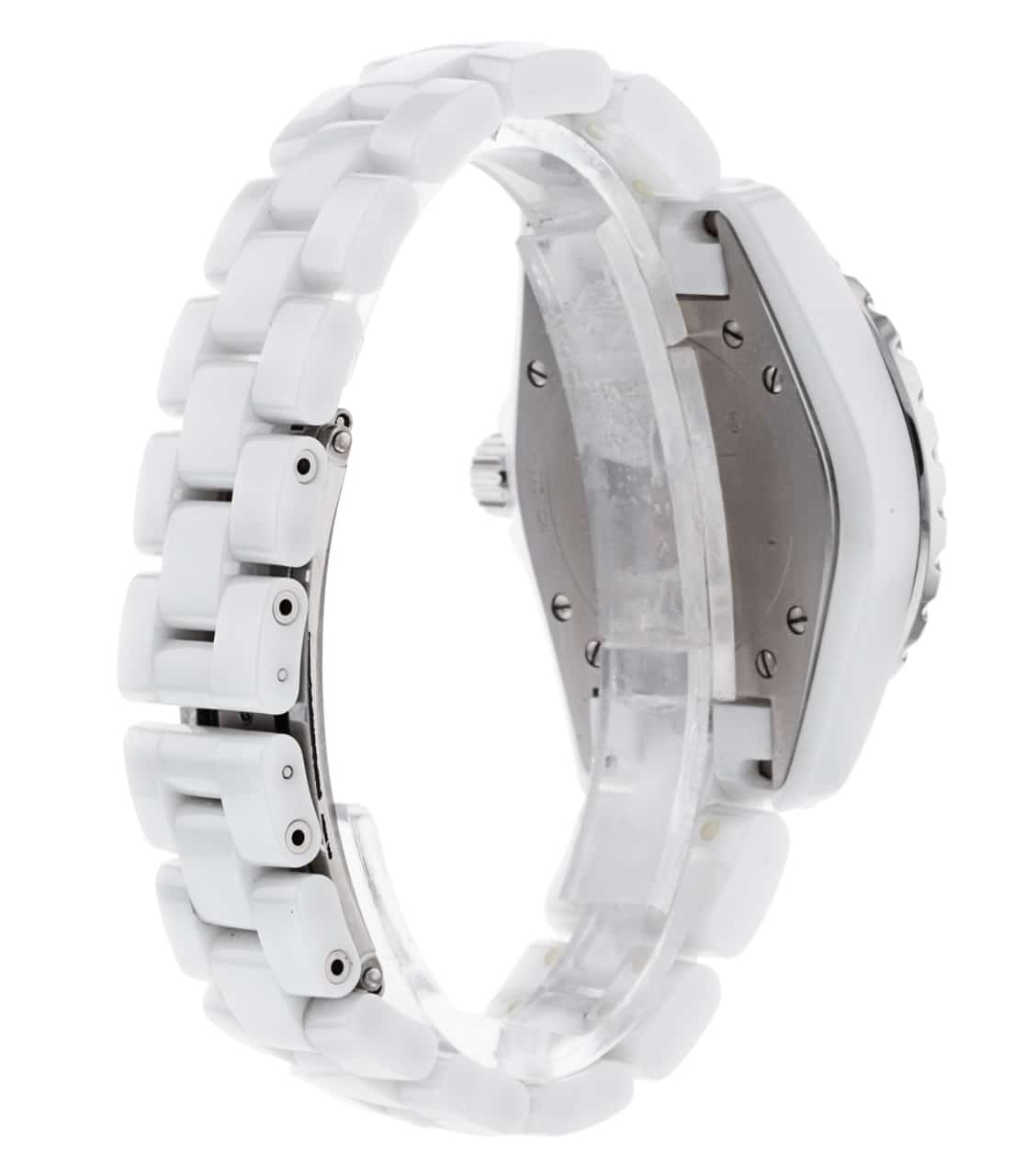Shop Authentic Chanel J12 Diamonds Quartz Ceramic White Dial White Steel Strap Watch for Women - J12 H2422 - Luxxuri