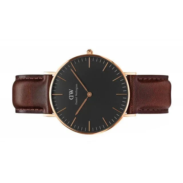Shop Authentic Daniel Wellington Classic Bristol Black Dial Brown Leather Strap Watch for Men - DW00100137 - Luxxuri