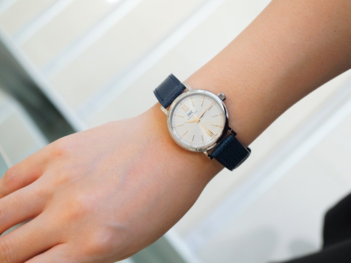 Shop Authentic IWC Portofino Automatic Silver Dial Blue Leather Strap Watch for Women - IW357411 - Luxxuri
