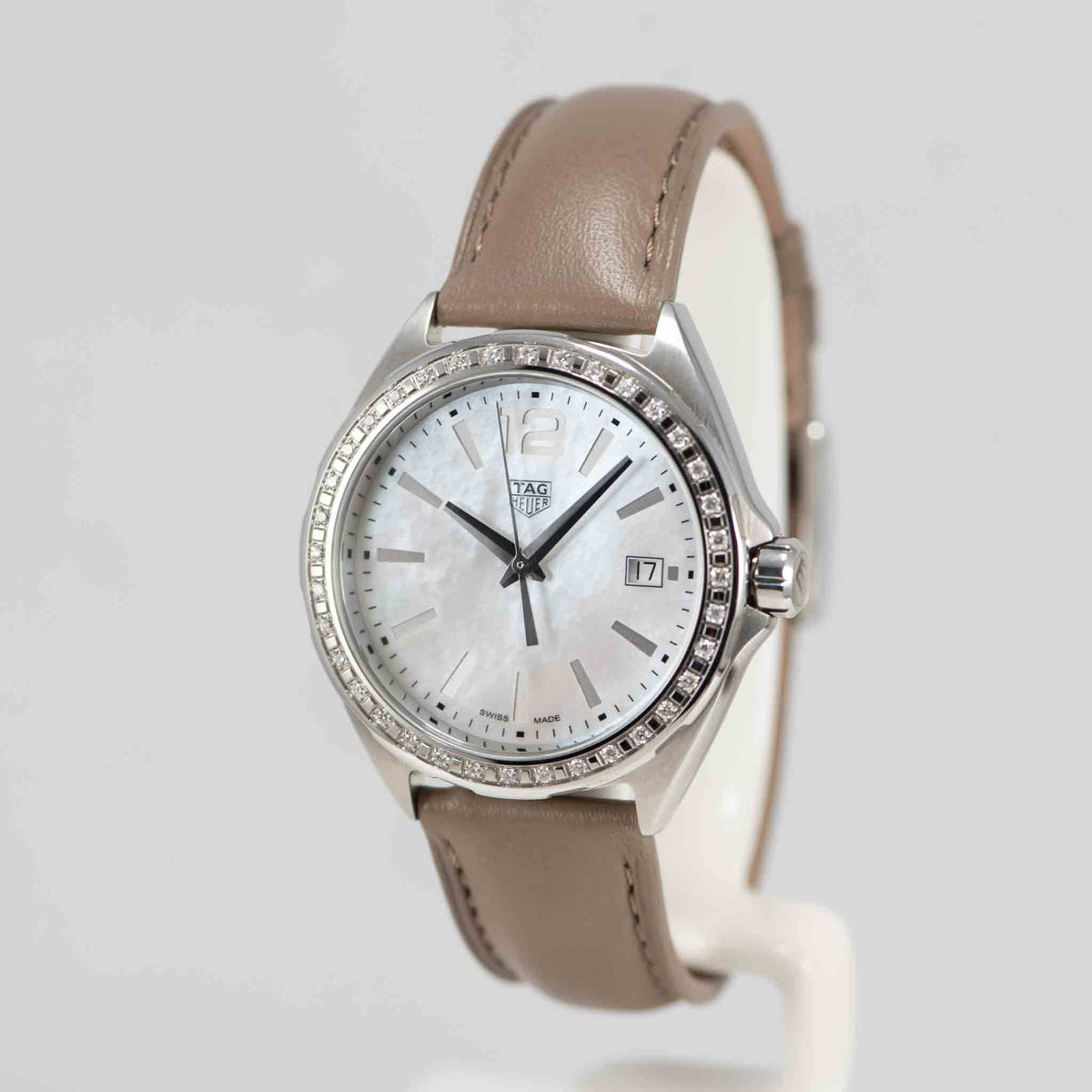 Shop Authentic Tag Heuer Formula 1 Quartz Mother of Pearl Dial Brown Leather Strap Watch for Women - WBJ131A.FC8255 - Luxxuri