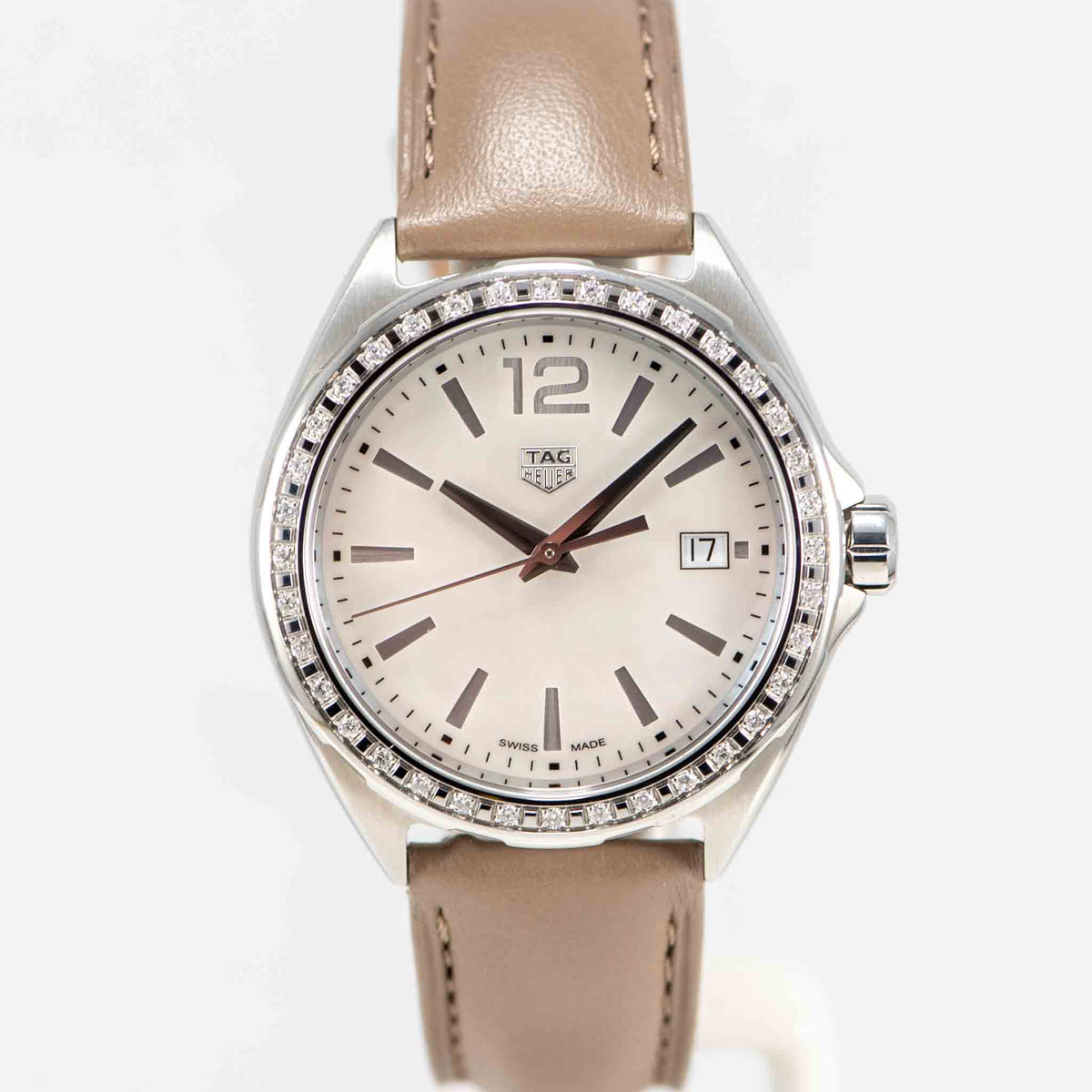 Shop Authentic Tag Heuer Formula 1 Quartz Mother of Pearl Dial Brown Leather Strap Watch for Women - WBJ131A.FC8255 - Luxxuri