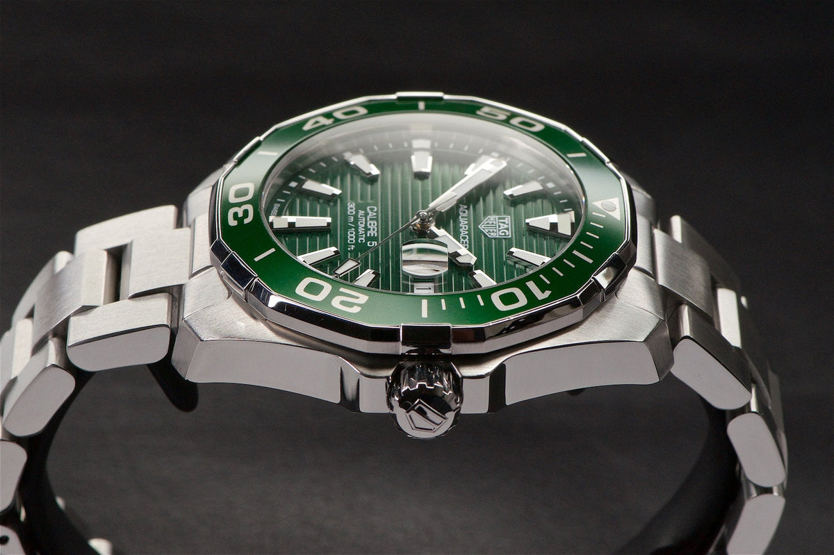 Shop Authentic Tag Heuer Aquaracer Green Dial Watch for Men - WAY201S.BA0927 - Luxxuri